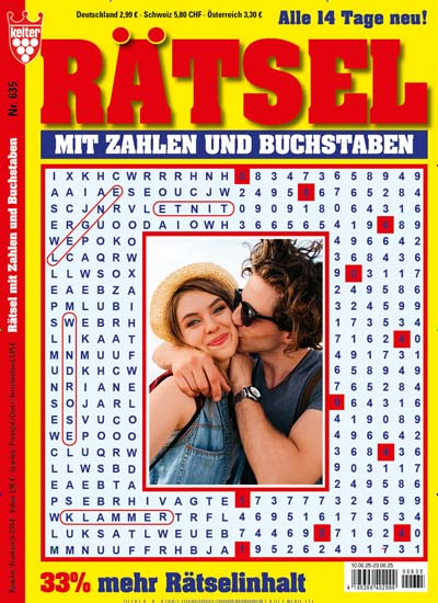 Titelbild der Ausgabe 13/2025 von Rätsel mit Zahlen und Buchstaben. Diese Zeitschrift und viele weitere Groschenromane und Rätselhefte als Abo oder epaper bei United Kiosk online kaufen.