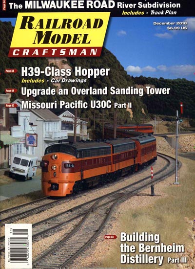 Railroad Model Craftsman USA aktuelles Titelbild Ausgabe 12/2018 Aktuelles Titelbild von Railroad Model Craftsman USA. In der Ausgabe 12/2018 geht es um die Themen: Building the Bernheim Distillery - Part III. Lesen Sie gerne Computerzeitschriften, Tabletmagazine und Smartphonemagazine? Dann empfehlen wir Ihnen Railroad Model Craftsman USA als Abo oder Geschenkabo.