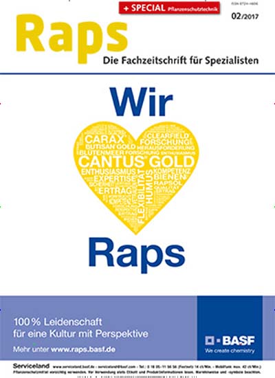 Titelbild der Ausgabe 2/2017 von Raps. Diese Zeitschrift und viele weitere Naturzeitschriften, Landwirtschaftszeitungen und Umweltmagazine als Abo oder epaper bei United Kiosk online kaufen.