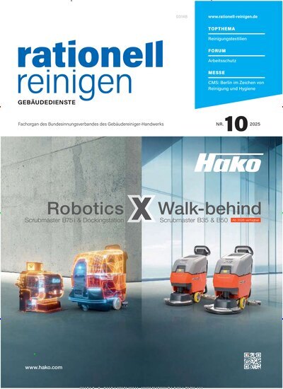 Titelbild der Ausgabe 10/2025 von rationell reinigen. Diese Zeitschrift und viele weitere Gastronomiezeitschriften, Fashionmagazine, Beautymagazine als Abo oder epaper bei United Kiosk online kaufen.