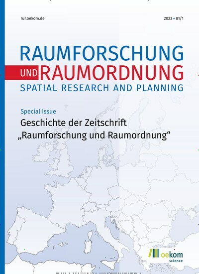 Titelbild der Ausgabe 1/2023 von Raumforschung und Raumordnung. Diese Zeitschrift und viele weitere Wissenschaftsmagazine als Abo oder epaper bei United Kiosk online kaufen.
