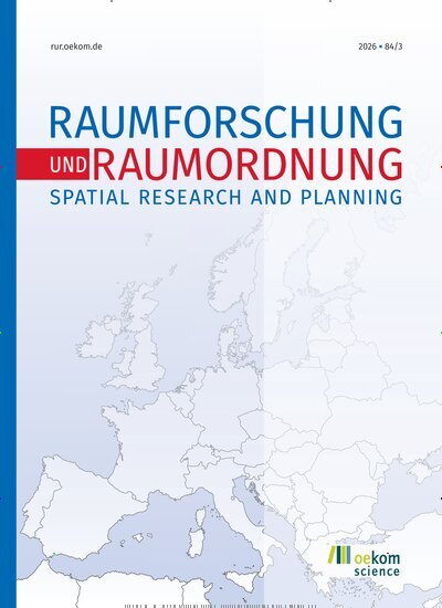 Titelbild der Ausgabe 3/2026 von Raumforschung und Raumordnung. Diese Zeitschrift und viele weitere Wissenschaftsmagazine als Abo oder epaper bei United Kiosk online kaufen.