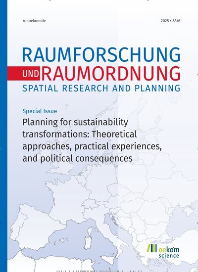 Titelbild der Ausgabe 6/2025 von Raumforschung und Raumordnung. Diese Zeitschrift und viele weitere Wissenschaftsmagazine als Abo oder epaper bei United Kiosk online kaufen.