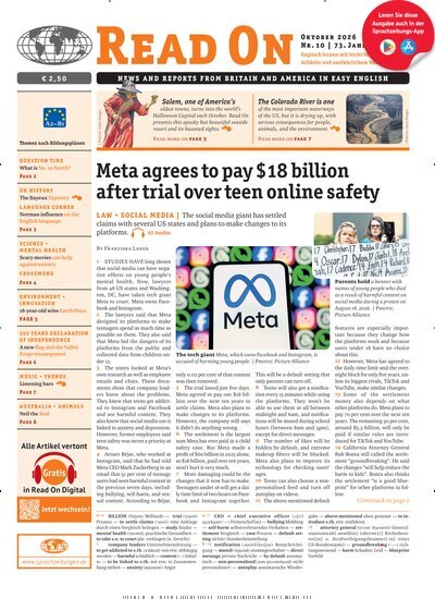 Titelbild der Ausgabe 10/2026 von Read on. Diese Zeitschrift und viele weitere Reisemagazine, Freizeitmagazine und Wissensmagazine als Abo oder epaper bei United Kiosk online kaufen.