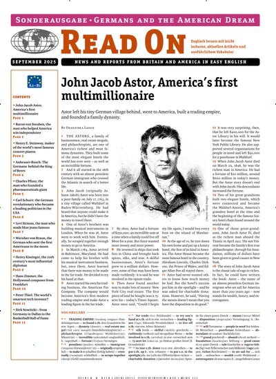 Titelbild der Ausgabe 9/2025 von Read on Germans and the American Dream. Diese Zeitschrift und viele weitere Reisemagazine, Freizeitmagazine und Wissensmagazine als Abo oder epaper bei United Kiosk online kaufen.