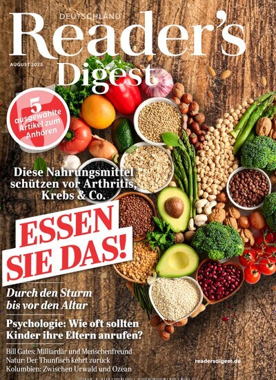 Titelbild der Ausgabe 8/2025 von Reader´s Digest Deutschland. Diese Zeitschrift und viele weitere Frauenzeitschriften als Abo oder epaper bei United Kiosk online kaufen.