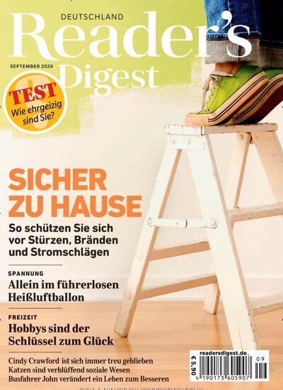 Titelbild der Ausgabe 9/2026 von Readers Digest Deutschland. Diese Zeitschrift und viele weitere Frauenzeitschriften als Abo oder epaper bei United Kiosk online kaufen.