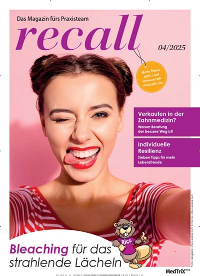 Titelbild der Ausgabe 4/2025 von recall - Das Magazin fürs Praxisteam. Diese Zeitschrift und viele weitere Pflegezeitschriften und medizinische Fachzeitschriften als Abo oder epaper bei United Kiosk online kaufen.