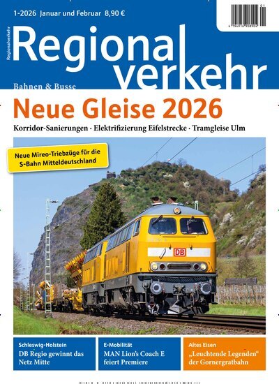 Titelbild der Ausgabe 1/2026 von Regionalverkehr. Diese Zeitschrift und viele weitere Logistikmagazine und Medienmagazine als Abo oder epaper bei United Kiosk online kaufen.