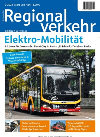 Titelbild der Ausgabe 2/2024 von Regionalverkehr. Diese Zeitschrift und viele weitere Logistikmagazine und Medienmagazine als Abo oder epaper bei United Kiosk online kaufen.