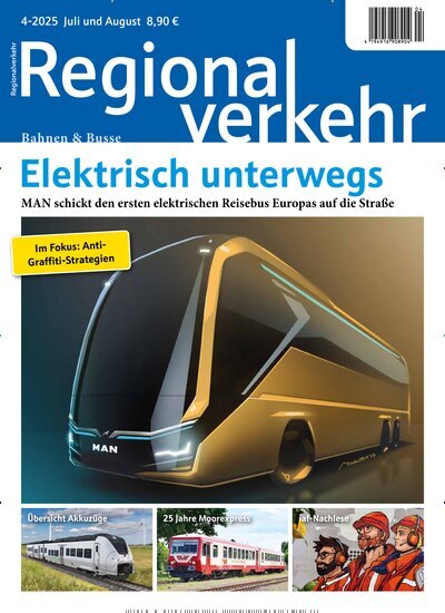 Titelbild der Ausgabe 4/2025 von Regionalverkehr. Diese Zeitschrift und viele weitere Logistikmagazine und Medienmagazine als Abo oder epaper bei United Kiosk online kaufen.