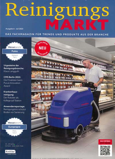 Titelbild der Ausgabe 6/2023 von Reinigungsmarkt - deutsche Ausgabe. Diese Zeitschrift und viele weitere Gastronomiezeitschriften, Fashionmagazine, Beautymagazine als Abo oder epaper bei United Kiosk online kaufen.