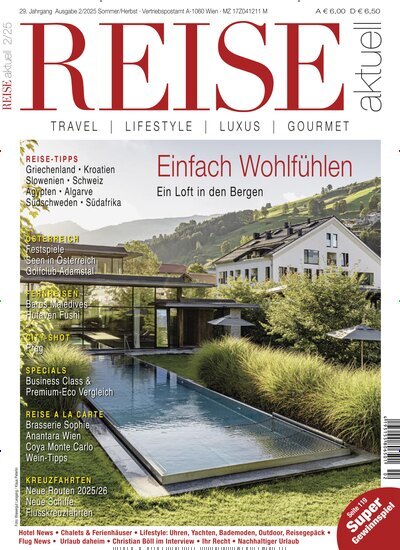 Titelbild der Ausgabe 2/2025 von REISE aktuell. Diese Zeitschrift und viele weitere Reisemagazine, Freizeitmagazine und Wissensmagazine als Abo oder epaper bei United Kiosk online kaufen.