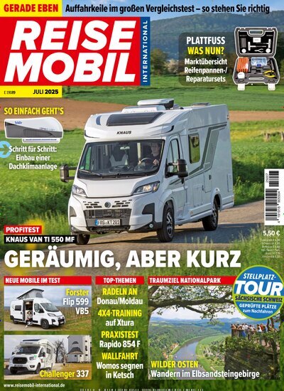 Titelbild der Ausgabe 7/2025 von Reisemobil International. Diese Zeitschrift und viele weitere Automagazine und Motorradzeitschriften als Abo oder epaper bei United Kiosk online kaufen.