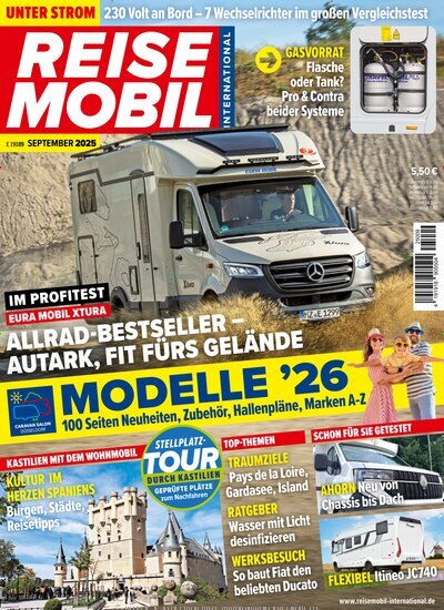 Titelbild der Ausgabe 9/2025 von Reisemobil International. Diese Zeitschrift und viele weitere Automagazine und Motorradzeitschriften als Abo oder epaper bei United Kiosk online kaufen.
