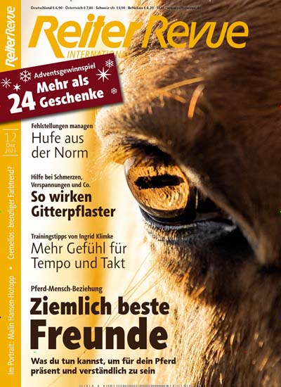 Titelbild der Ausgabe 12/2023 von Reiter Revue International. Diese Zeitschrift und viele weitere Sportmagazine als Abo oder epaper bei United Kiosk online kaufen.