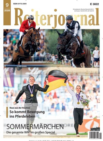 Titelbild der Ausgabe 9/2026 von Reiterjournal. Diese Zeitschrift und viele weitere Sportmagazine als Abo oder epaper bei United Kiosk online kaufen.