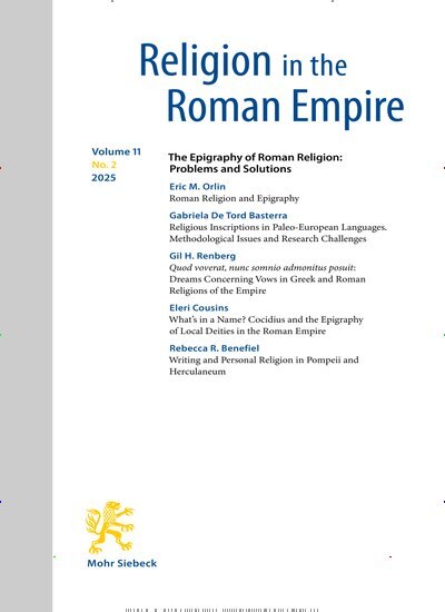 Titelbild der Ausgabe 2/2025 von Religion in the Roman Empire (RRE). Diese Zeitschrift und viele weitere Kunstmagazine und Kulturmagazine als Abo oder epaper bei United Kiosk online kaufen.