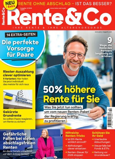 Titelbild der Ausgabe 2/2026 von Rente & Co. Diese Zeitschrift und viele weitere Wirtschaftsmagazine und Politikmagazine als Abo oder epaper bei United Kiosk online kaufen.