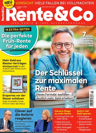 Titelbild der Ausgabe 3/2026 von Rente & Co. Diese Zeitschrift und viele weitere Wirtschaftsmagazine und Politikmagazine als Abo oder epaper bei United Kiosk online kaufen.