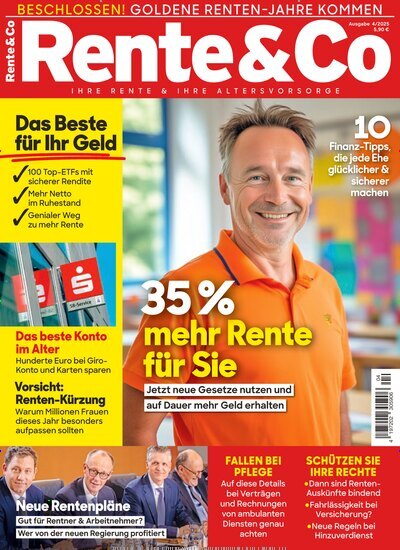 Titelbild der Ausgabe 4/2025 von Rente & Co. Diese Zeitschrift und viele weitere Wirtschaftsmagazine und Politikmagazine als Abo oder epaper bei United Kiosk online kaufen.