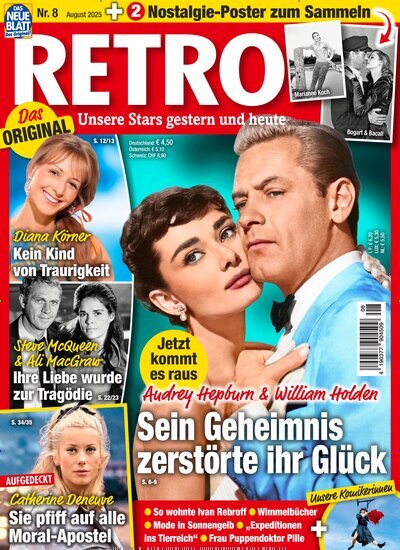 Titelbild der Ausgabe 8/2025 von Retro. Diese Zeitschrift und viele weitere Frauenzeitschriften als Abo oder epaper bei United Kiosk online kaufen.