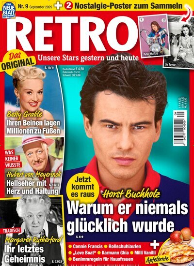 Titelbild der Ausgabe 9/2025 von Retro. Diese Zeitschrift und viele weitere Frauenzeitschriften als Abo oder epaper bei United Kiosk online kaufen.