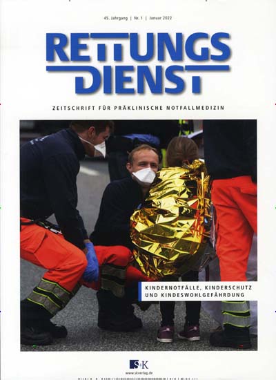 Titelbild der Ausgabe 1/2022 von Rettungsdienst. Diese Zeitschrift und viele weitere Pflegezeitschriften und medizinische Fachzeitschriften als Abo oder epaper bei United Kiosk online kaufen.
