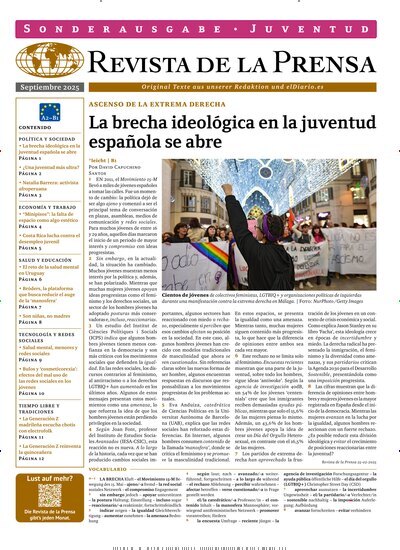 Titelbild der Ausgabe 9/2025 von Revista de la Prensa - Juventud. Diese Zeitschrift und viele weitere Reisemagazine, Freizeitmagazine und Wissensmagazine als Abo oder epaper bei United Kiosk online kaufen.