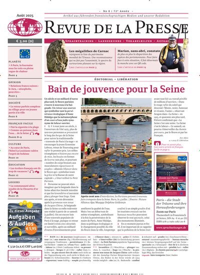 Titelbild der Ausgabe 8/2025 von Revue de la Presse. Diese Zeitschrift und viele weitere Reisemagazine, Freizeitmagazine und Wissensmagazine als Abo oder epaper bei United Kiosk online kaufen.