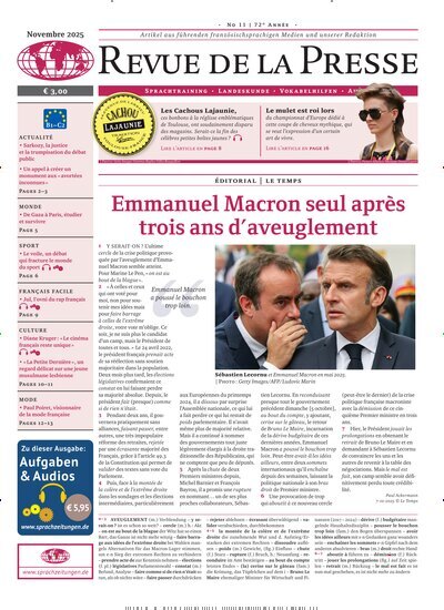 Titelbild der Ausgabe 11/2025 von Revue de la Presse. Diese Zeitschrift und viele weitere Reisemagazine, Freizeitmagazine und Wissensmagazine als Abo oder epaper bei United Kiosk online kaufen.