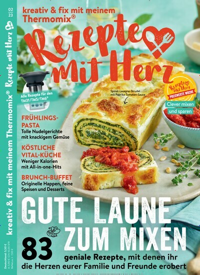 Titelbild der Ausgabe 2/2023 von Rezepte mit Herz. Diese Zeitschrift und viele weitere Kochzeitschriften und Backzeitschriften als Abo oder epaper bei United Kiosk online kaufen.