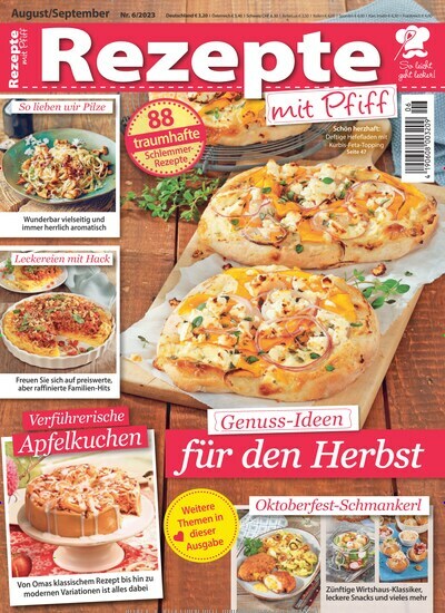 Titelbild der Ausgabe 6/2023 von Rezepte mit Pfiff. Diese Zeitschrift und viele weitere Kochzeitschriften und Backzeitschriften als Abo oder epaper bei United Kiosk online kaufen.