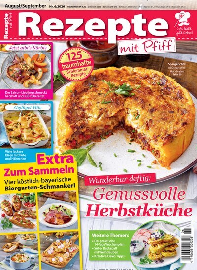 Titelbild der Ausgabe 6/2026 von Rezepte mit Pfiff. Diese Zeitschrift und viele weitere Kochzeitschriften und Backzeitschriften als Abo oder epaper bei United Kiosk online kaufen.
