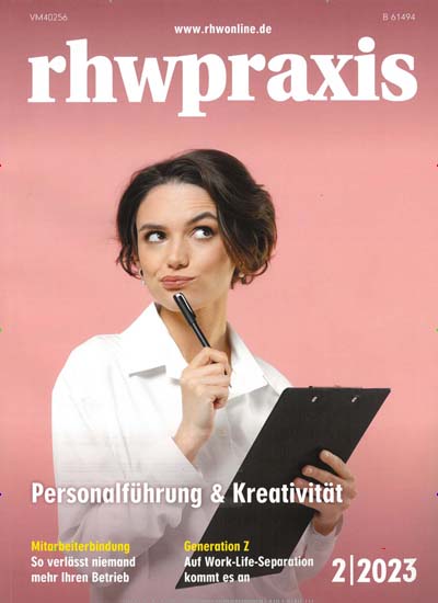 Titelbild der Ausgabe 2/2023 von rhw praxis. Diese Zeitschrift und viele weitere Gastronomiezeitschriften, Fashionmagazine, Beautymagazine als Abo oder epaper bei United Kiosk online kaufen.