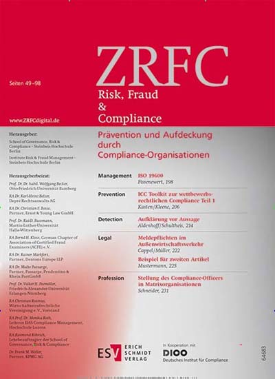 Titelbild der Ausgabe 1/2020 von Risk, Fraud & Compliance - ZRFC. Diese Zeitschrift und viele weitere Businessmagazine als Abo oder epaper bei United Kiosk online kaufen.