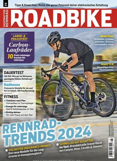 Titelbild der Ausgabe 5/2024 von RoadBike. Diese Zeitschrift und viele weitere Sportmagazine als Abo oder epaper bei United Kiosk online kaufen.