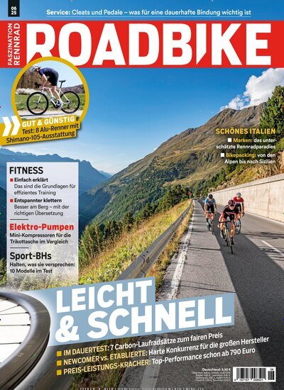 Titelbild der Ausgabe 6/2025 von RoadBike. Diese Zeitschrift und viele weitere Sportmagazine als Abo oder epaper bei United Kiosk online kaufen.
