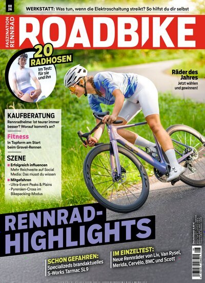 Titelbild der Ausgabe 8/2026 von RoadBike. Diese Zeitschrift und viele weitere Sportmagazine als Abo oder epaper bei United Kiosk online kaufen.