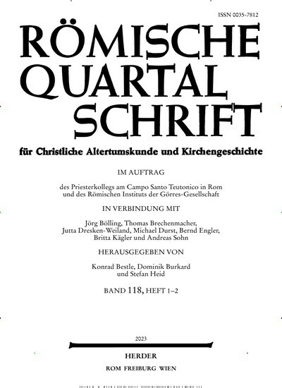 Titelbild der Ausgabe 2/2023 von Römische Quartalschrift. Diese Zeitschrift und viele weitere Kunstmagazine und Kulturmagazine als Abo oder epaper bei United Kiosk online kaufen.