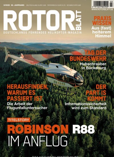 Titelbild der Ausgabe 3/2025 von ROTORBLATT. Diese Zeitschrift und viele weitere Reisemagazine, Freizeitmagazine und Wissensmagazine als Abo oder epaper bei United Kiosk online kaufen.