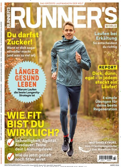 Titelbild der Ausgabe 3/2026 von Runners World. Diese Zeitschrift und viele weitere Sportmagazine als Abo oder epaper bei United Kiosk online kaufen.