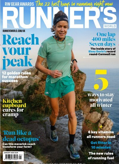 Titelbild der Ausgabe 1/2026 von Runners World UK. Diese Zeitschrift und viele weitere Sportmagazine als Abo oder epaper bei United Kiosk online kaufen.