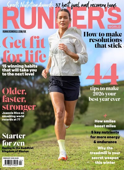 Titelbild der Ausgabe 2/2026 von Runners World UK. Diese Zeitschrift und viele weitere Sportmagazine als Abo oder epaper bei United Kiosk online kaufen.