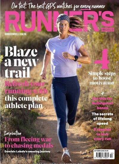Titelbild der Ausgabe 10/2025 von Runners World UK. Diese Zeitschrift und viele weitere Sportmagazine als Abo oder epaper bei United Kiosk online kaufen.