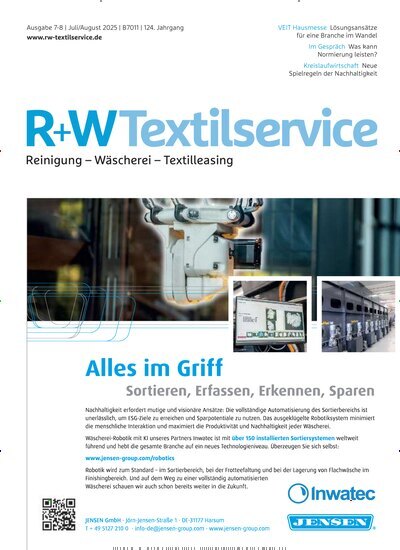 Titelbild der Ausgabe 8/2025 von R+W Textilservice. Diese Zeitschrift und viele weitere Gastronomiezeitschriften, Fashionmagazine, Beautymagazine als Abo oder epaper bei United Kiosk online kaufen.