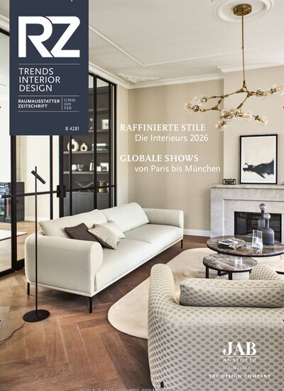 Titelbild der Ausgabe 1/2026 von RZ - Trends Interior Design. Diese Zeitschrift und viele weitere Architekturzeitschriften und Bauzeitschriften als Abo oder epaper bei United Kiosk online kaufen.