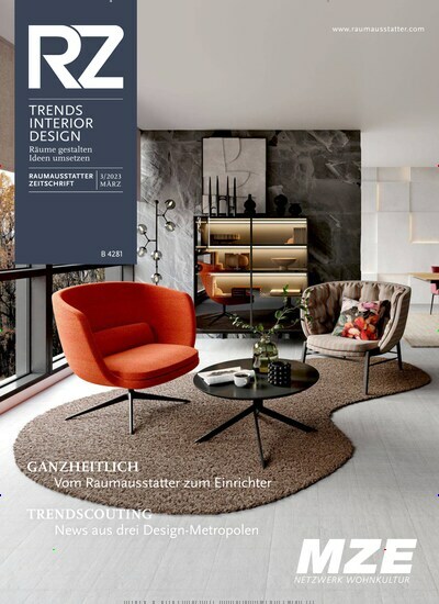 Titelbild der Ausgabe 3/2023 von RZ - Trends Interior Design. Diese Zeitschrift und viele weitere Architekturzeitschriften und Bauzeitschriften als Abo oder epaper bei United Kiosk online kaufen.