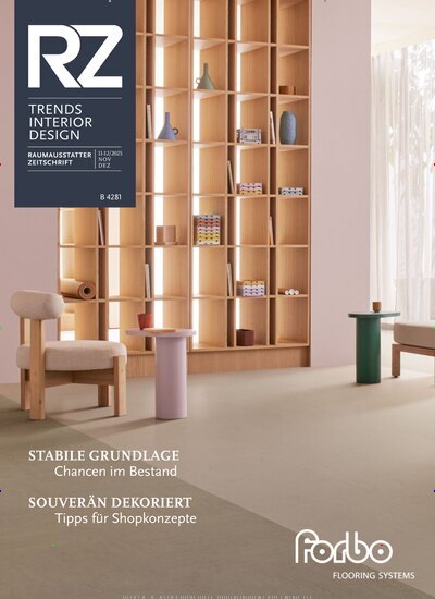 Titelbild der Ausgabe 12/2025 von RZ - Trends Interior Design. Diese Zeitschrift und viele weitere Architekturzeitschriften und Bauzeitschriften als Abo oder epaper bei United Kiosk online kaufen.