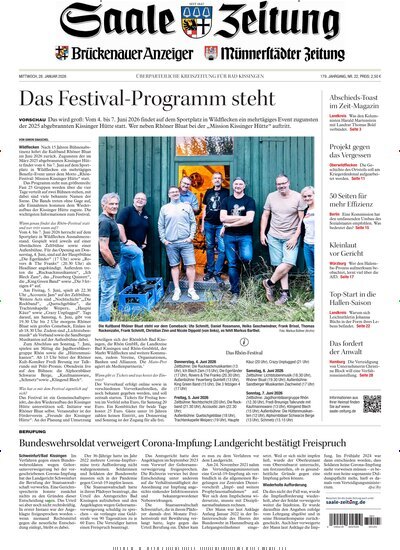Titelbild der Ausgabe 22/2026 von Saale Zeitung. Diese Zeitschrift und viele weitere Zeitungsabos als Abo oder epaper bei United Kiosk online kaufen.